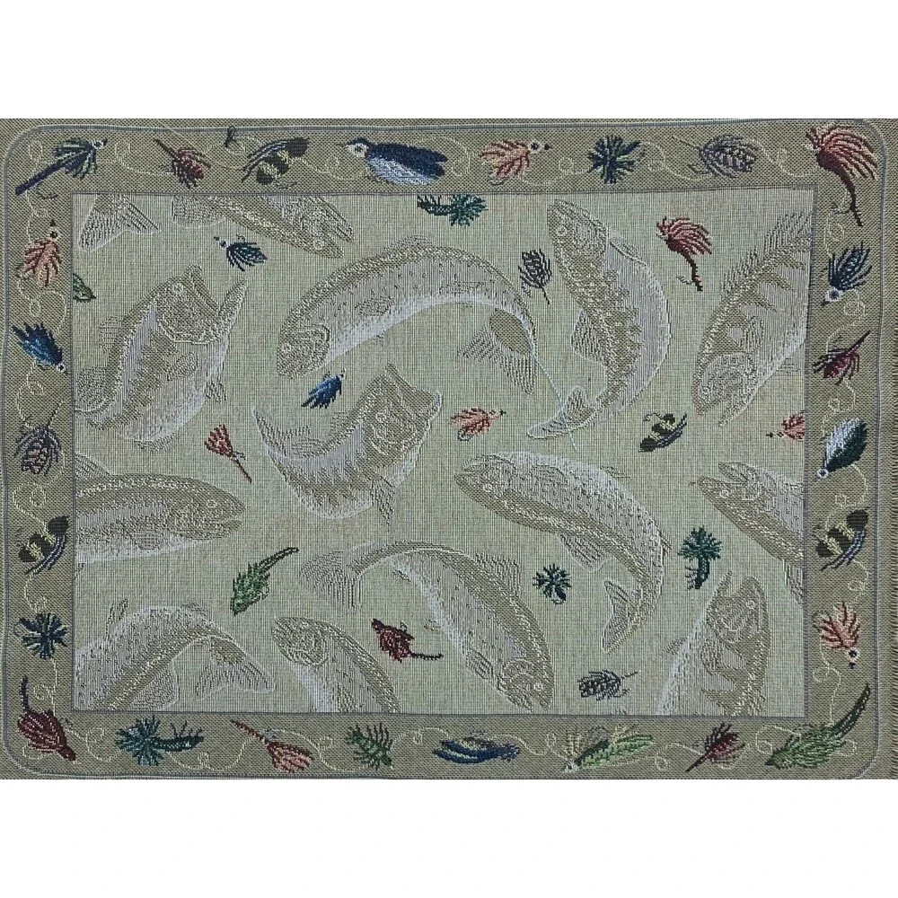 New Tapestry Panel Fish Approx. 18 1/2” x 13 1/2” Piece/Panel